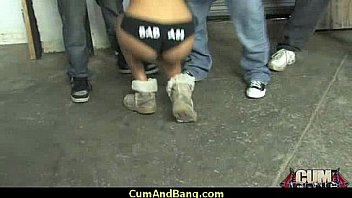 Real ebony babe getting hard core group making out 12