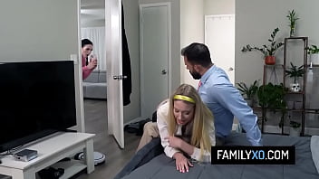 Religious stepfather teach his blonde teen stepdaughter more about sex