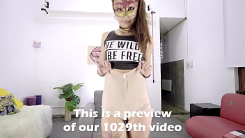 Skinny babe flat chest round ass puffy pussy long legs high heels