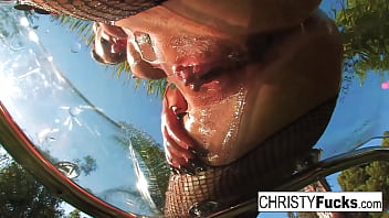 Brunette babe gets nude