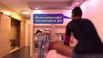 2 college girls sniffing butt