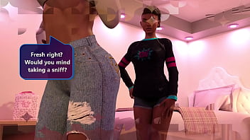 2 college girls sniffing butt