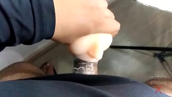 Condom break sex toy pleasure intense male masturbation cumshot