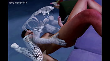 Invisible girl living clothes white lace outfit below job