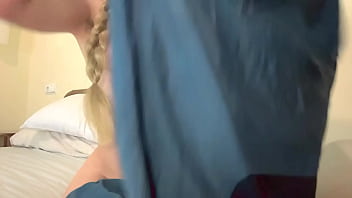 Very delicious game with my fingers in my wet and creamy pussy on my stepdad's bed