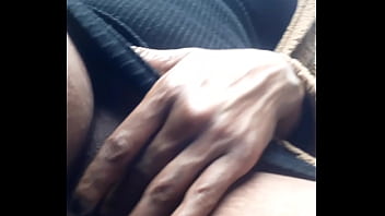 Rubbing pussy in car