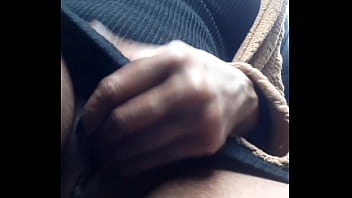 Rubbing pussy in car