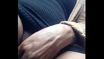 Rubbing pussy in car