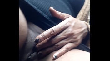Rubbing pussy in car