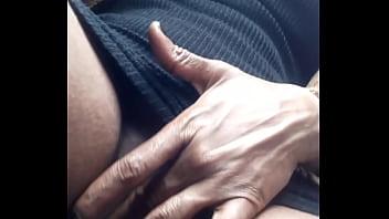 Rubbing pussy in car