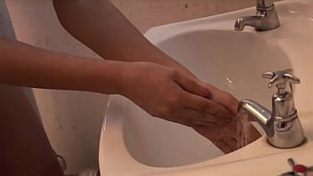 Gaping in public bathroom