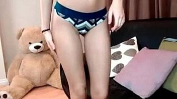 Petite nerd student girl chating with her bf