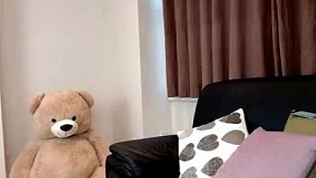 Petite nerd student girl chating with her bf