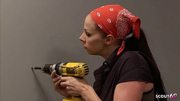 Big natural tits cougar working girl seduce virgin guy to frist fuck when home alone