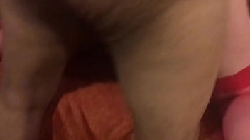 Lilith disfrutando del amante en turno con lencería roja