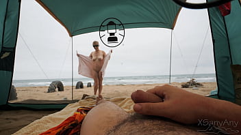 Shit my dick is showing random sex on the beach with a stranger in a transparent tent