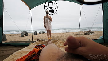 Shit my dick is showing random sex on the beach with a stranger in a transparent tent