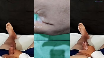 Fiquei excitado pensando na minha ex namorada e bati uma punheta ficando com a mão toda gozada minha esposa não pode saber disso watch sheer red