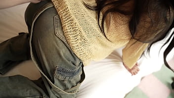 Asian woman is shy before having sex after school