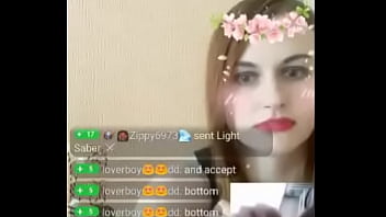 Cumshot on my girl on webcam