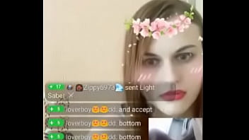 Cumshot on my girl on webcam