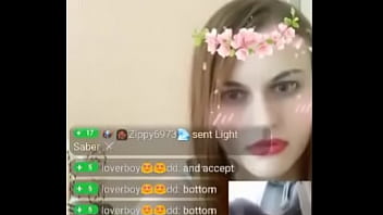 Cumshot on my girl on webcam