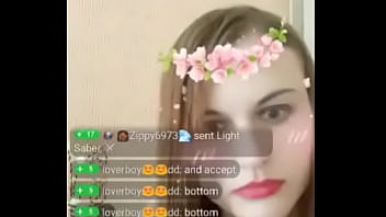 Cumshot on my girl on webcam