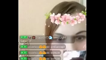 Cumshot on my girl on webcam