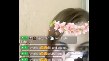 Cumshot on my girl on webcam