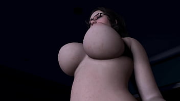 Sexy mature milf with glasses riding dildo