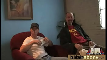 Ebony gets group cumshots 25