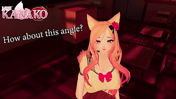 I grind a desk and ask you to watch and get turned on sexy catgirl vtuber cosplay