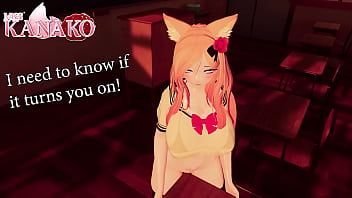 I grind a desk and ask you to watch and get turned on sexy catgirl vtuber cosplay