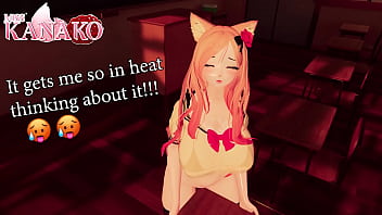 I grind a desk and ask you to watch and get turned on sexy catgirl vtuber cosplay