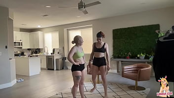 Hot chick wrestles & deadlifts tiny bratty friend