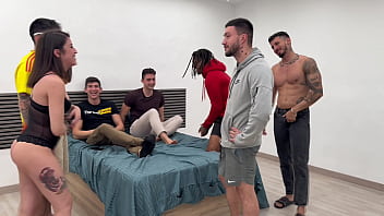 Dp gangbang pussy drilling la supernena pussy with 6 big cocks