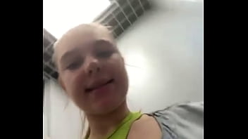 Fingering tight pussy in changing room