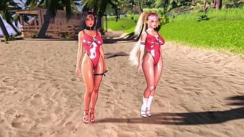 Beach rescuers clay and bay love when onlookers look at their oiled bodies