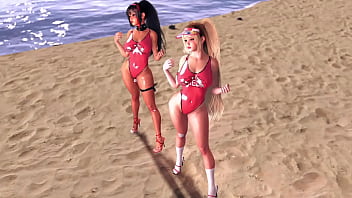 Beach rescuers clay and bay love when onlookers look at their oiled bodies