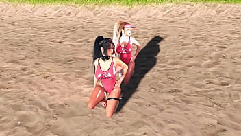 Beach rescuers clay and bay love when onlookers look at their oiled bodies