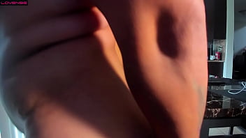 Fucking my tits with a big dildo and a lot of saliva