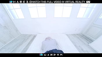 Japanese teen minami sato moans as she gets fucked hard on a bed in vr