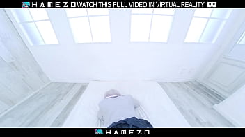 Japanese teen minami sato moans as she gets fucked hard on a bed in vr