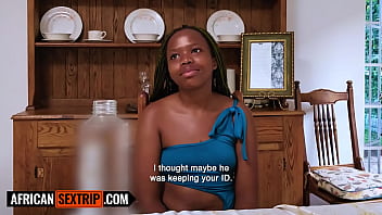 Tatted 18yo black hottie face fucked rough by hung euro tourist in naughty interracial hookup