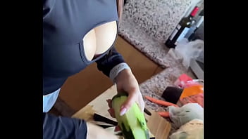 Big booty latina milf danceing at cooking time