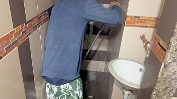 Busty stepdaughter gives new year gift to her perverted old stepdad