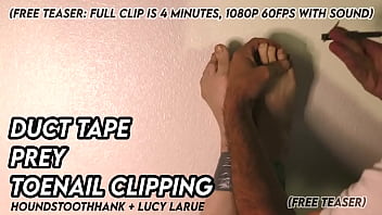 Duct tape prey toenail clipping