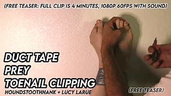 Duct tape prey toenail clipping