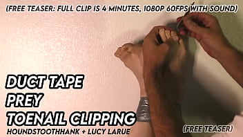 Duct tape prey toenail clipping