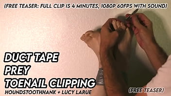 Duct tape prey toenail clipping